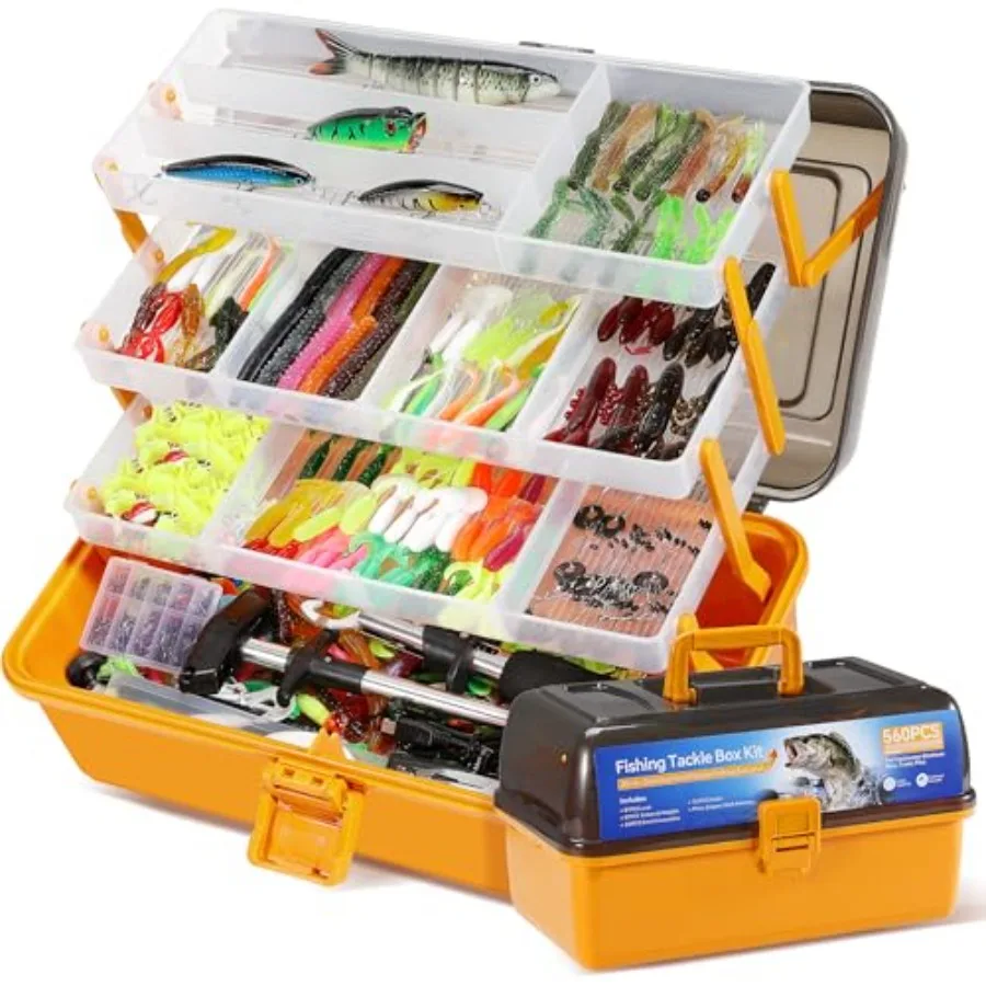 560Pcs Fishing Tackle Box Kit with Lures Pliers Hooks Accessories - 4 Layer Waterproof Storage Box - Complete Freshwater Bass F
560Pcs Fishing Tackle Box Kit with Lures Pliers Hooks Accessories - 4 Layer Waterproof Storage Box - Complete Freshwater Bass F