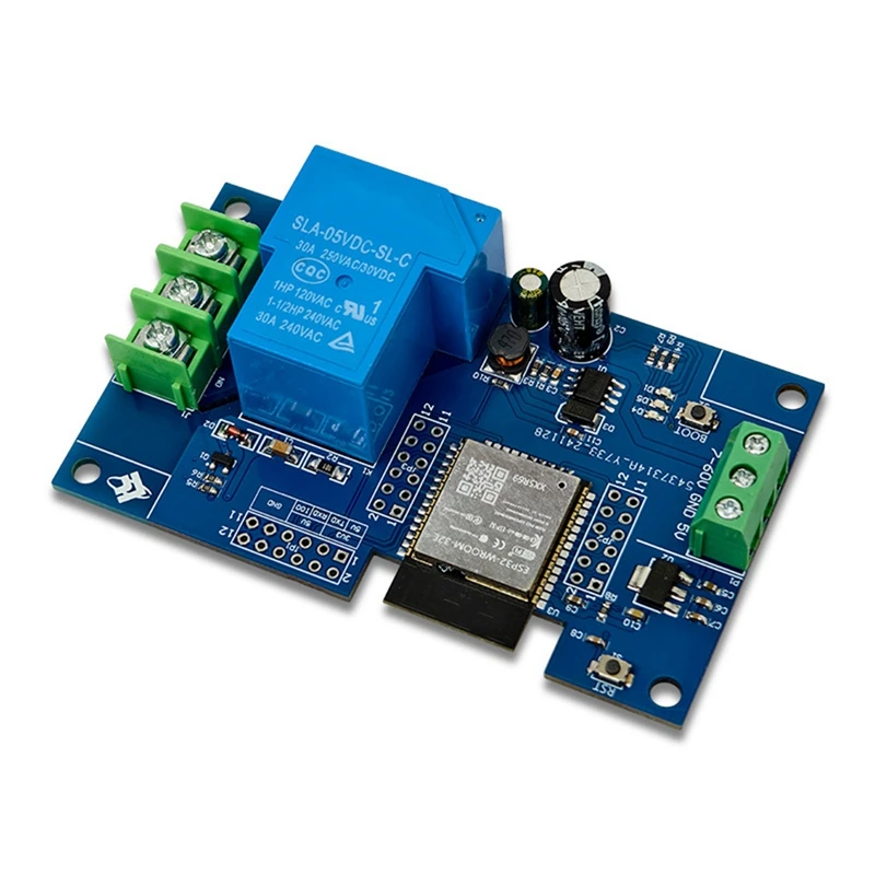 1-канальный модуль реле WIFI 30A ESP32-WROOM-32E, модуль макетной платы для умного дома, беспроводное управление DC7-60/5V
1-канальный модуль реле WIFI 30A ESP32-WROOM-32E, модуль макетной платы для умного дома, беспроводное управление DC7-60/5V