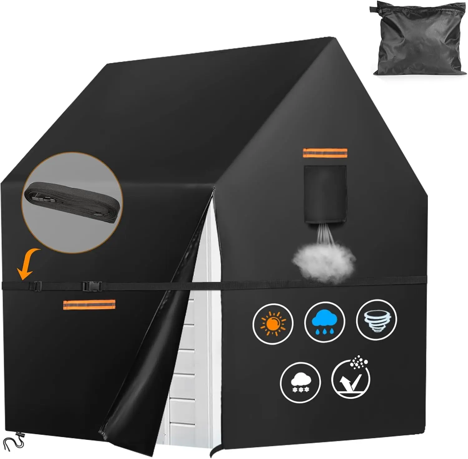 Outdoor Waterproof Playhouse Cover with Side Zipper, Reflective Strips & Windproof Buckle for Kids
Outdoor Waterproof Playhouse Cover with Side Zipper, Reflective Strips & Windproof Buckle for Kids