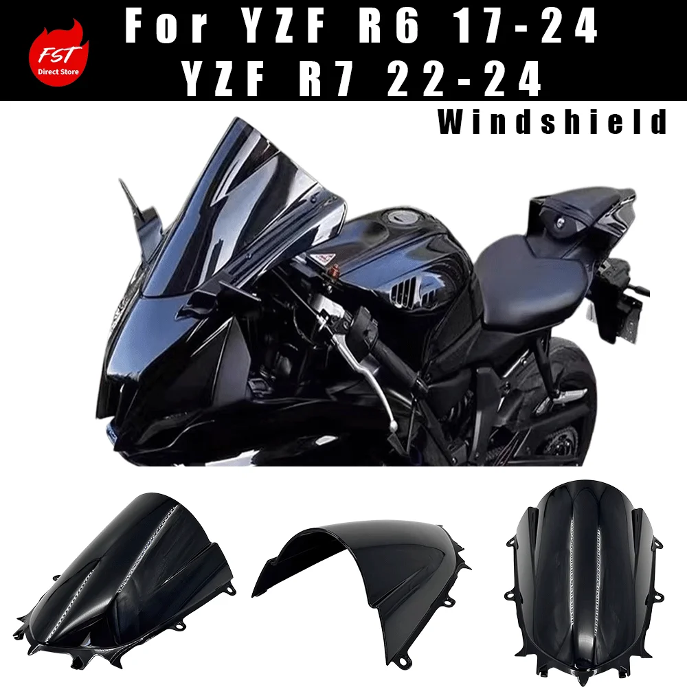 Fits Yamaha YZF R6 2017-2024 / R7 2022-2024, Raised Windscreen & Wind Deflector
Fits Yamaha YZF R6 2017-2024 / R7 2022-2024, Raised Windscreen & Wind Deflector