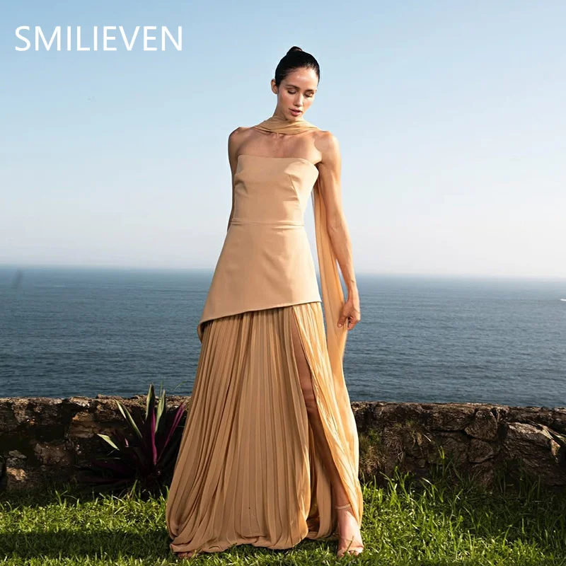 Smileven Champagne A-line Evening Dress Sexy Side Split Prom Gowns Strapless Sleeveless Formal Party Dress Customized 2025
Smileven Champagne A-line Evening Dress Sexy Side Split Prom Gowns Strapless Sleeveless Formal Party Dress Customized 2025