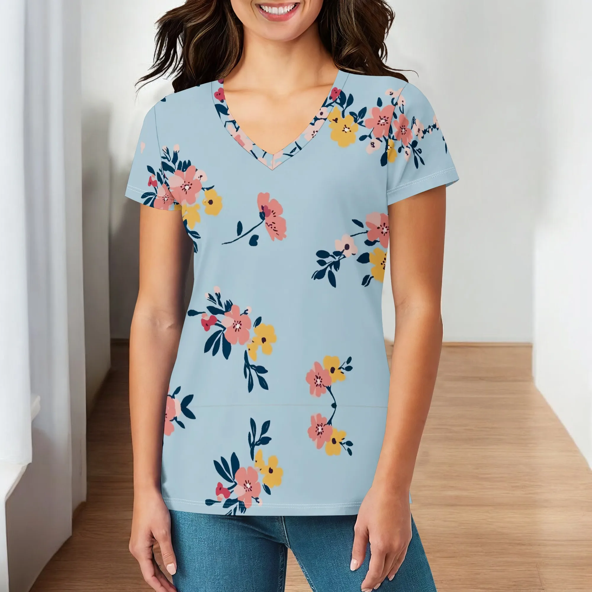 Women Trendy Floral Pattern Summer Shirts and Blouses Short Sleeve Tops V Neck Loose Fit Casual Tees Vacation Outfits S-3XL
Women Trendy Floral Pattern Summer Shirts and Blouses Short Sleeve Tops V Neck Loose Fit Casual Tees Vacation Outfits S-3XL