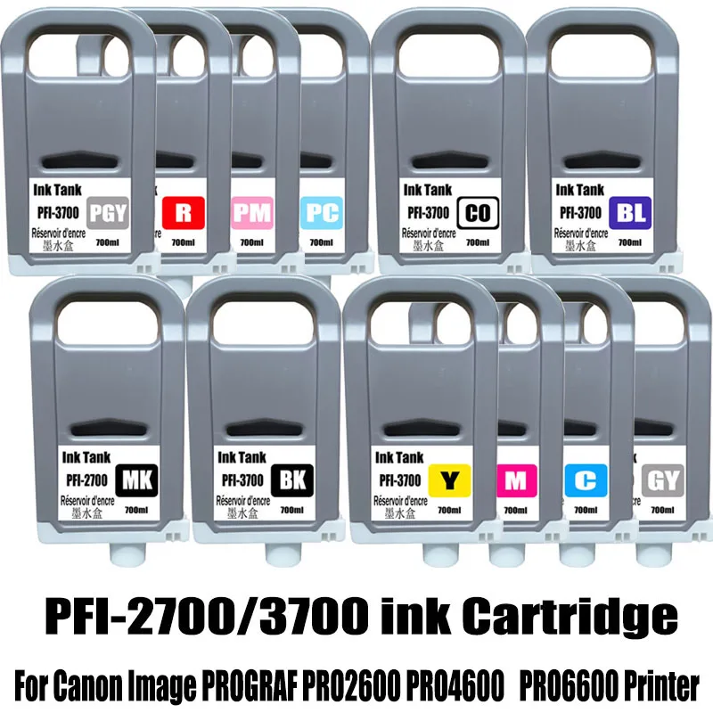 For Canon PFI2700 PFI-3700 Ink Cartridge For Canon Image PROGRAF PRO2600 PRO4600 PRO6600 Printer
For Canon PFI2700 PFI-3700 Ink Cartridge For Canon Image PROGRAF PRO2600 PRO4600 PRO6600 Printer