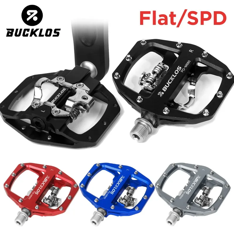 BUCKLOS Bike Lock Pedal for SPD System 2 in 1 Anti-slip Lock & Flat Bicycle Pedals MTB Flat Cleat Platform Pedal Cycling Parts
BUCKLOS Bike Lock Pedal for SPD System 2 in 1 Anti-slip Lock & Flat Bicycle Pedals MTB Flat Cleat Platform Pedal Cycling Parts