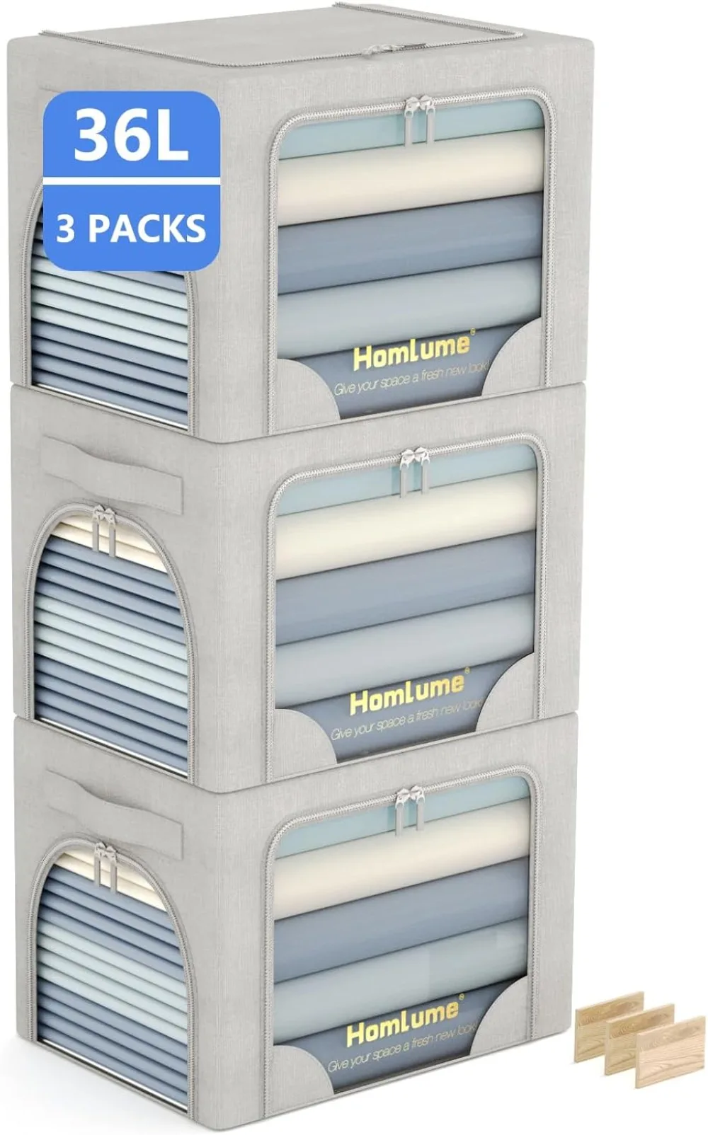 Storage Boxes for Clothes Collapsible with Cedar Wood Piece Linen Metal Supports and Durable Handles Clear Window with Zippers
Storage Boxes for Clothes Collapsible with Cedar Wood Piece Linen Metal Supports and Durable Handles Clear Window with Zippers