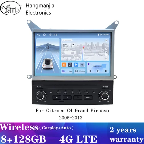 Hangmanjia Android 13 for Citroen C4 Grand Picasso C-Triomphe C-Quatre CarPlay Autoradio Car Multimedia Radio GPS Navigation