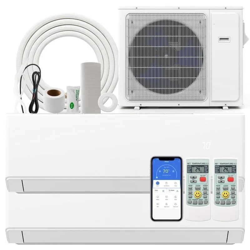 UltrEco Series 24000 BTU 2 Zone 23 SEER2 Mini Split Air Conditioner Wifi Enabled with Heat Pump-12K + 18K
UltrEco Series 24000 BTU 2 Zone 23 SEER2 Mini Split Air Conditioner Wifi Enabled with Heat Pump-12K + 18K