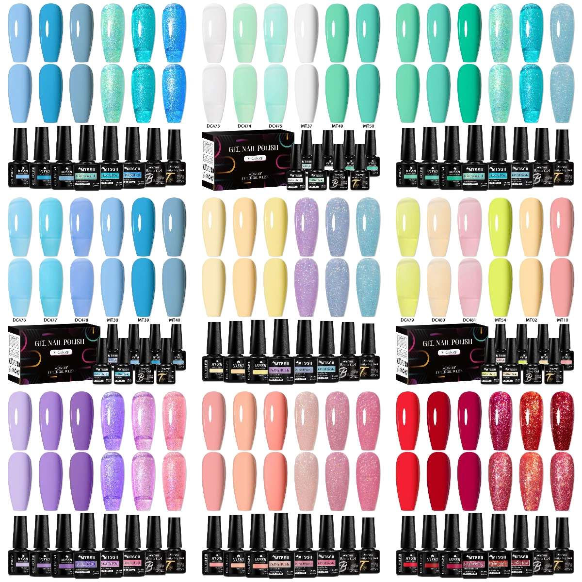 8PCS/Set Mint Green Color Gel Nail Polish Kit Spring Summer Series Semi Permanent UV LED Gel Nail Art Soak Off Nail Varnish Set
8PCS/Set Mint Green Color Gel Nail Polish Kit Spring Summer Series Semi Permanent UV LED Gel Nail Art Soak Off Nail Varnish Set
