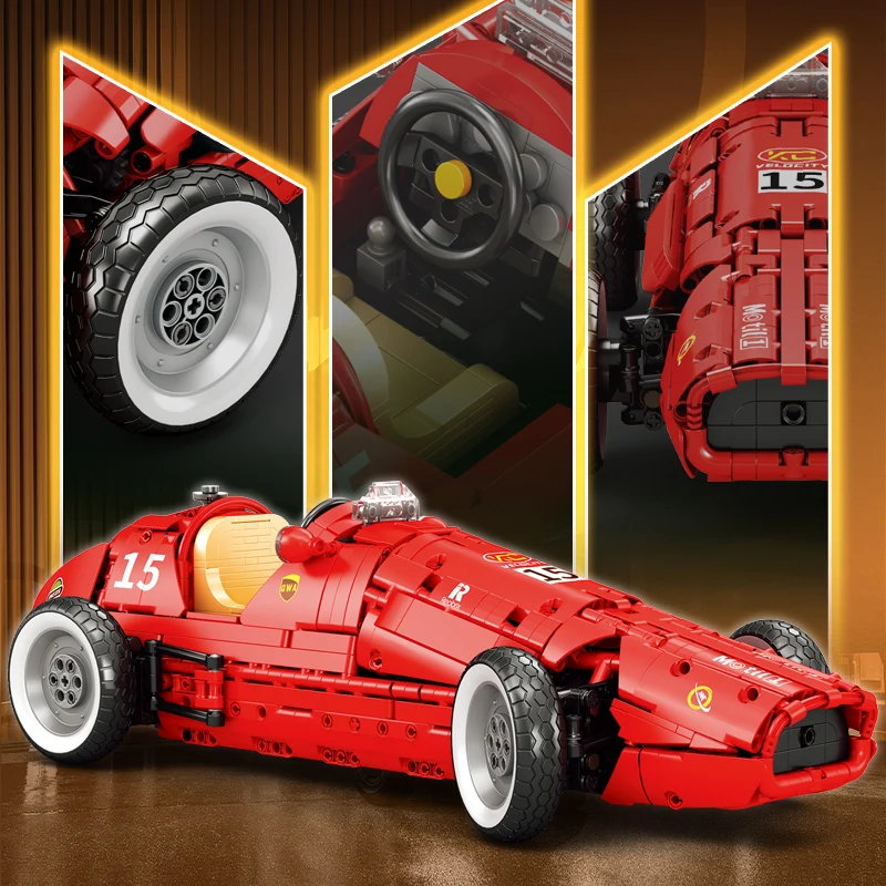 FR500 Retro Formula racing car Building blocks Technology Machinery MOC Sports car assembly model Phone holder Creative gift
FR500 Retro Formula racing car Building blocks Technology Machinery MOC Sports car assembly model Phone holder Creative gift