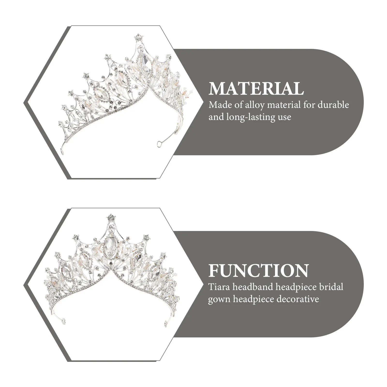 Chic Wedding Crown Headpiece Bridal Party Headdress For Women Prom Costume Festival Dance Event Decor Durable Anti-Allergic
Chic Wedding Crown Headpiece Bridal Party Headdress For Women Prom Costume Festival Dance Event Decor Durable Anti-Allergic