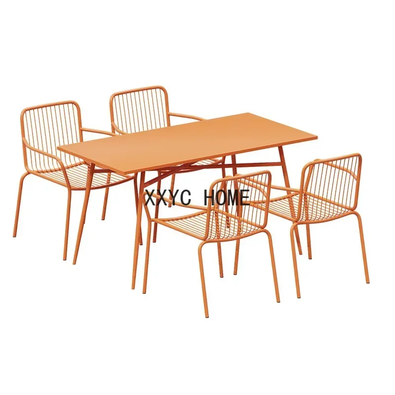 Garden Dining Table Wrought Iron Leisure Chair Outdoor Terrace outside Outdoor Desk-Chair Combination
Garden Dining Table Wrought Iron Leisure Chair Outdoor Terrace outside Outdoor Desk-Chair Combination