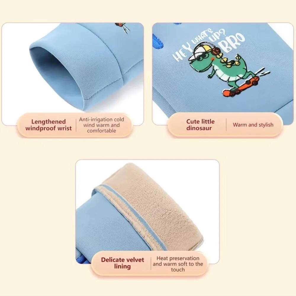 Cute Cartoon Dinosaur Warm Gloves Fleece-lined Windproof Children Cycling Gloves Winter Warm Thicken Sports Skiing Gloves
Cute Cartoon Dinosaur Warm Gloves Fleece-lined Windproof Children Cycling Gloves Winter Warm Thicken Sports Skiing Gloves