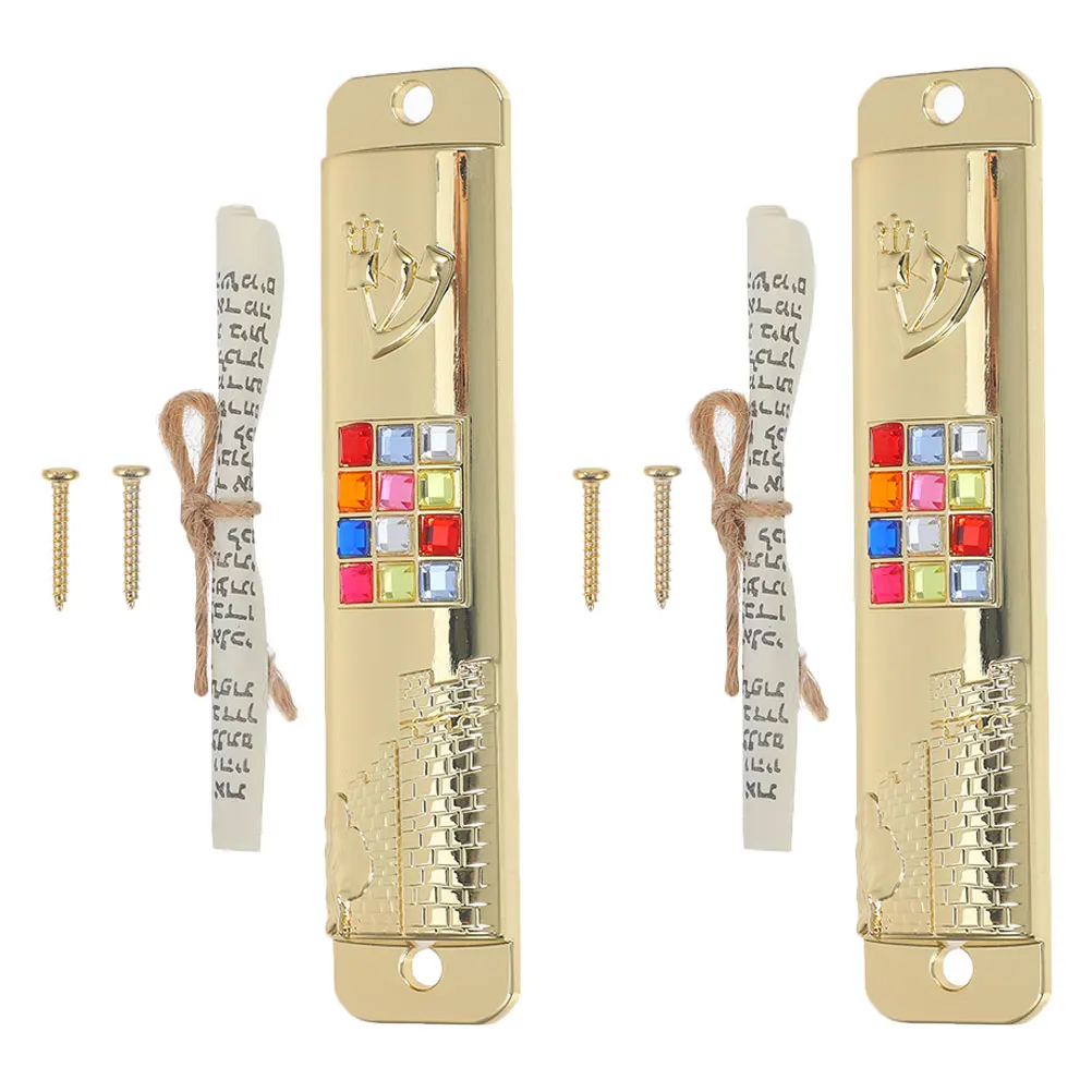 2 Sets Doorpost Decorations Hebrew Scripture Mezuzah Decorative Golden Hanukkah Metal
2 Sets Doorpost Decorations Hebrew Scripture Mezuzah Decorative Golden Hanukkah Metal
