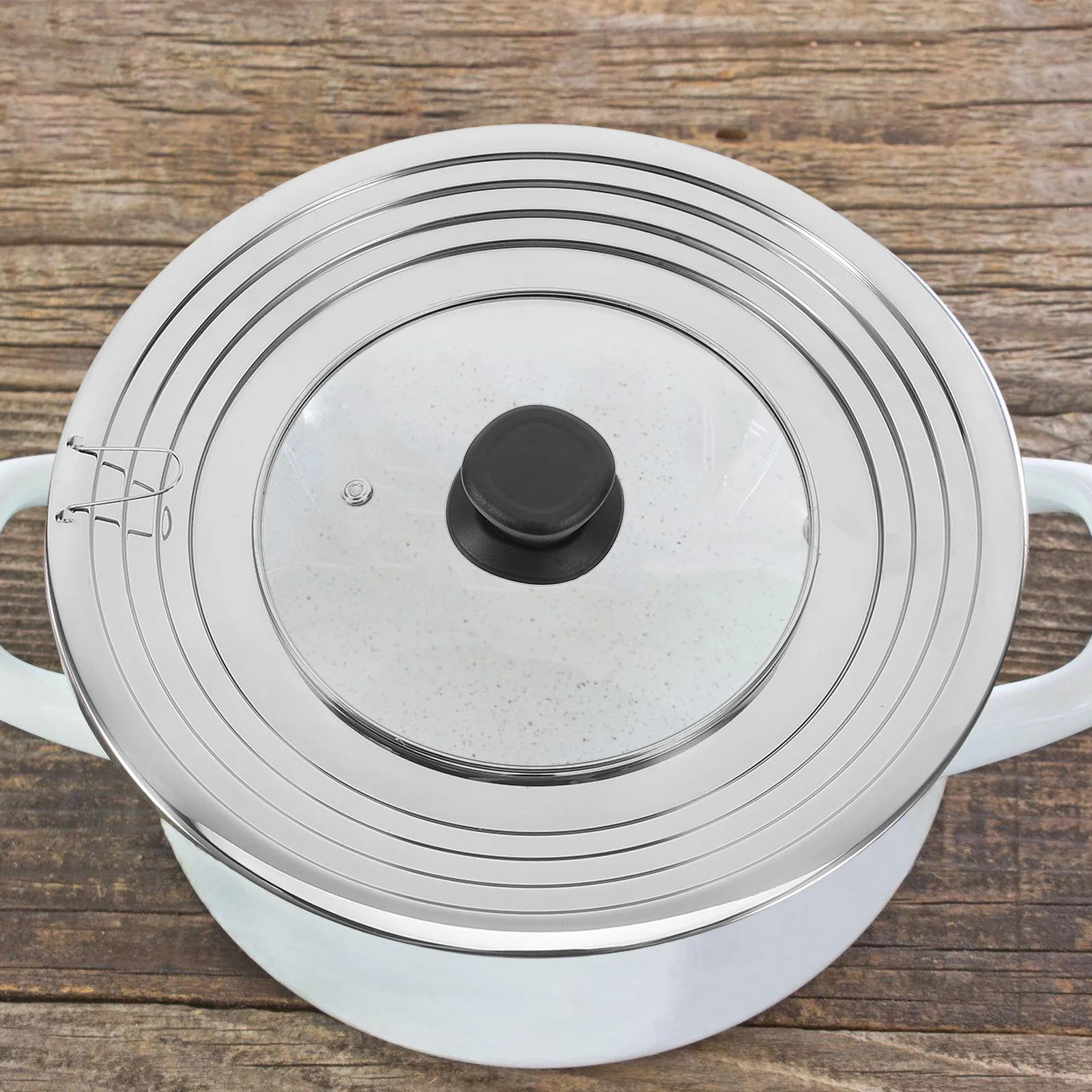 Universal Fit Glass Pot Cover with Stainless Steel Rim 10.2 Inch Heat Resistant Lid for Cookware Frying Pan Wok Kitchen
Universal Fit Glass Pot Cover with Stainless Steel Rim 10.2 Inch Heat Resistant Lid for Cookware Frying Pan Wok Kitchen