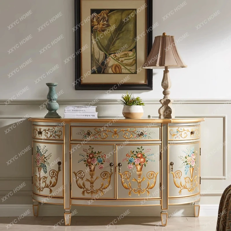 Style Semi-Circular Entryway Cabinet Style Living Room Foyer Painted Sideboard Multi-Functional Storage Cabinet
Style Semi-Circular Entryway Cabinet Style Living Room Foyer Painted Sideboard Multi-Functional Storage Cabinet