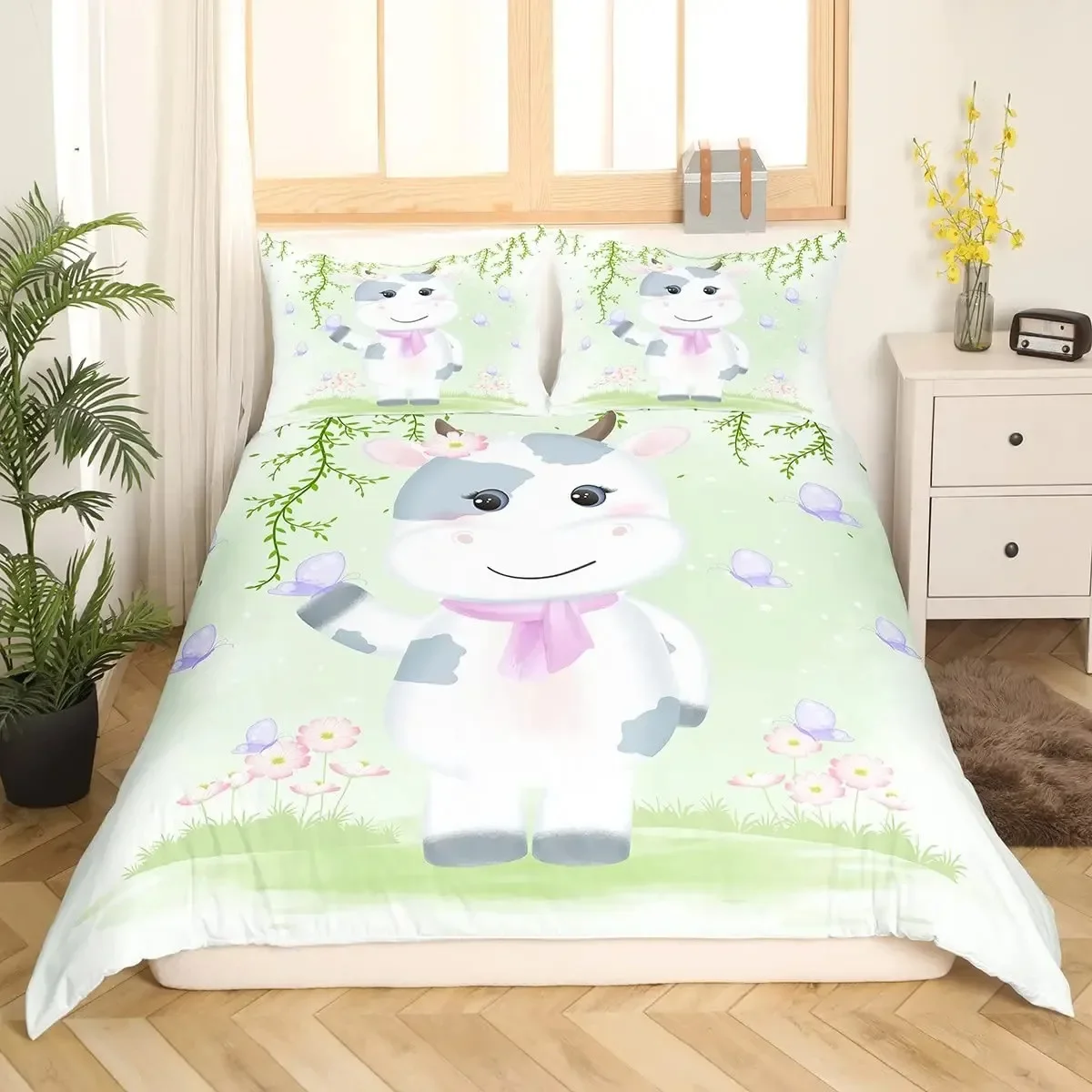 Milk Cow Wild Animals Pattern Duvet Cover Set King Queen Size Polyester Comforter Cover for Kid Girl Bedding Set with Pillowcase
Milk Cow Wild Animals Pattern Duvet Cover Set King Queen Size Polyester Comforter Cover for Kid Girl Bedding Set with Pillowcase