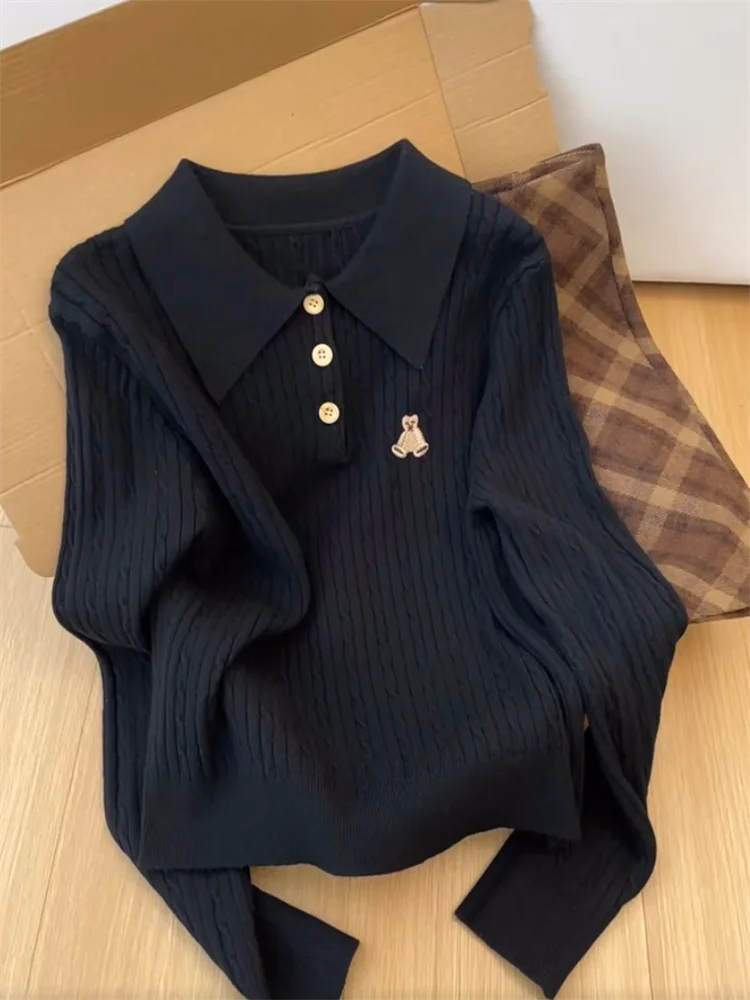 Embroidered Bear Knitwear Women's Slim Fit Long Sleeve Autumn New Style Self-Preserving College Style Fashionable Korean Version
Embroidered Bear Knitwear Women's Slim Fit Long Sleeve Autumn New Style Self-Preserving College Style Fashionable Korean Version