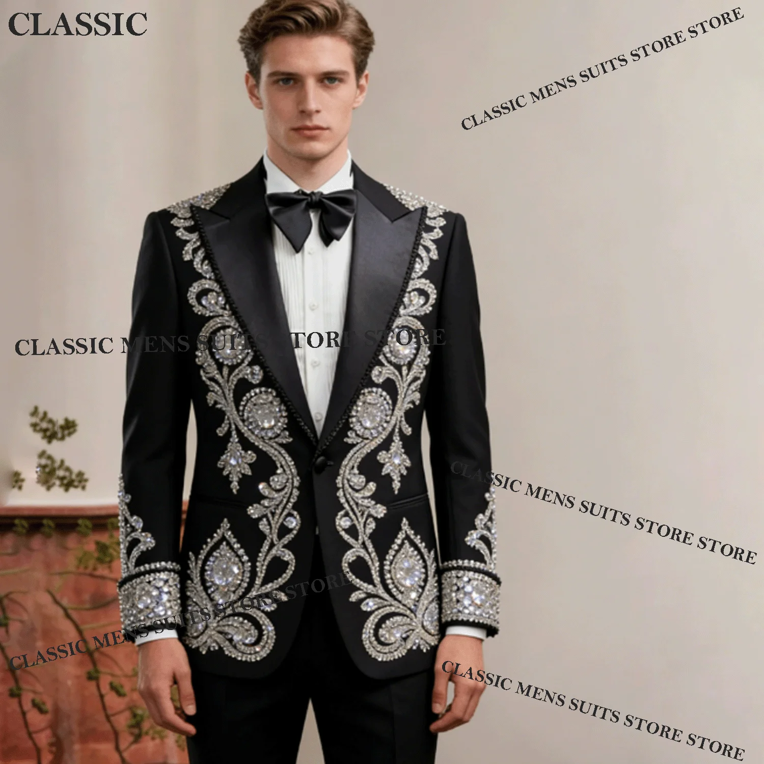 Изысканный мужской костюм из 2 предметов с кристаллами и стразами, приталенный, для вечеринок, свадебный смокинг для жениха, с пайетками
Изысканный мужской костюм из 2 предметов с кристаллами и стразами, приталенный, для вечеринок, свадебный смокинг для жениха, с пайетками