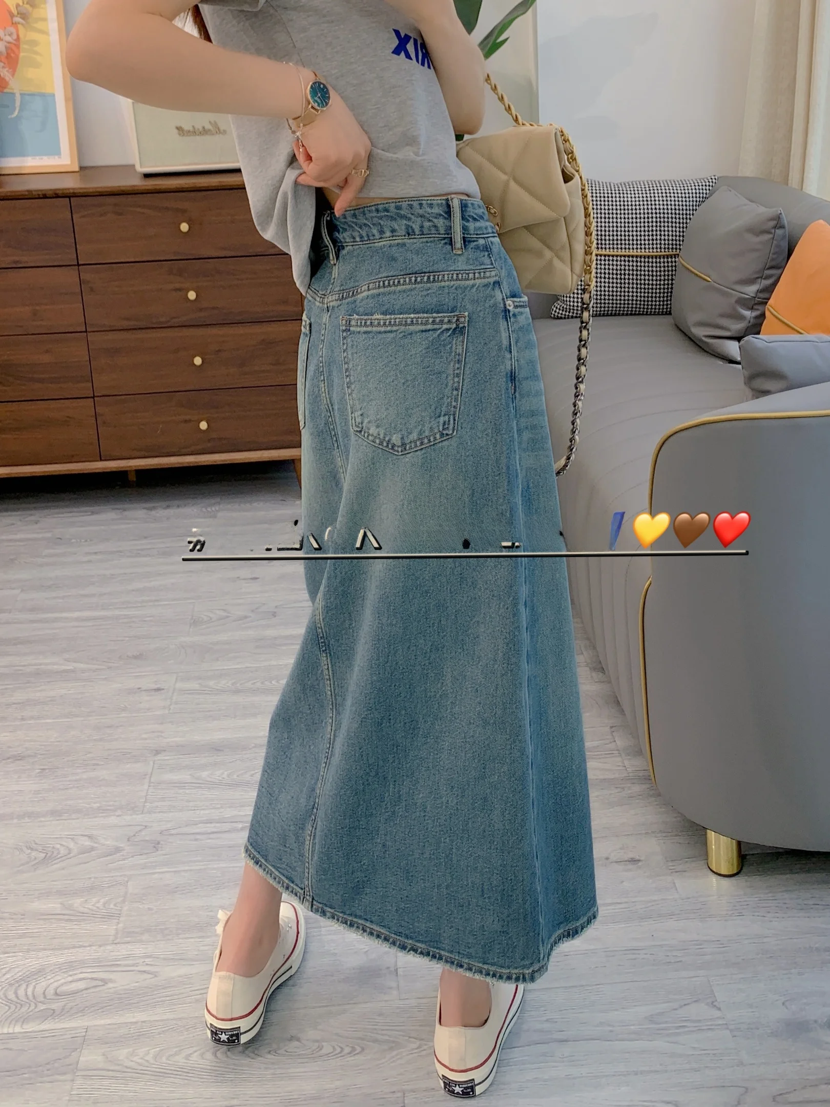 Xiaofan Women's Mid-Length A-Line Denim Skirt High Waist Slimming Deep Blue Split Casual Commute Style Summer New
Xiaofan Women's Mid-Length A-Line Denim Skirt High Waist Slimming Deep Blue Split Casual Commute Style Summer New