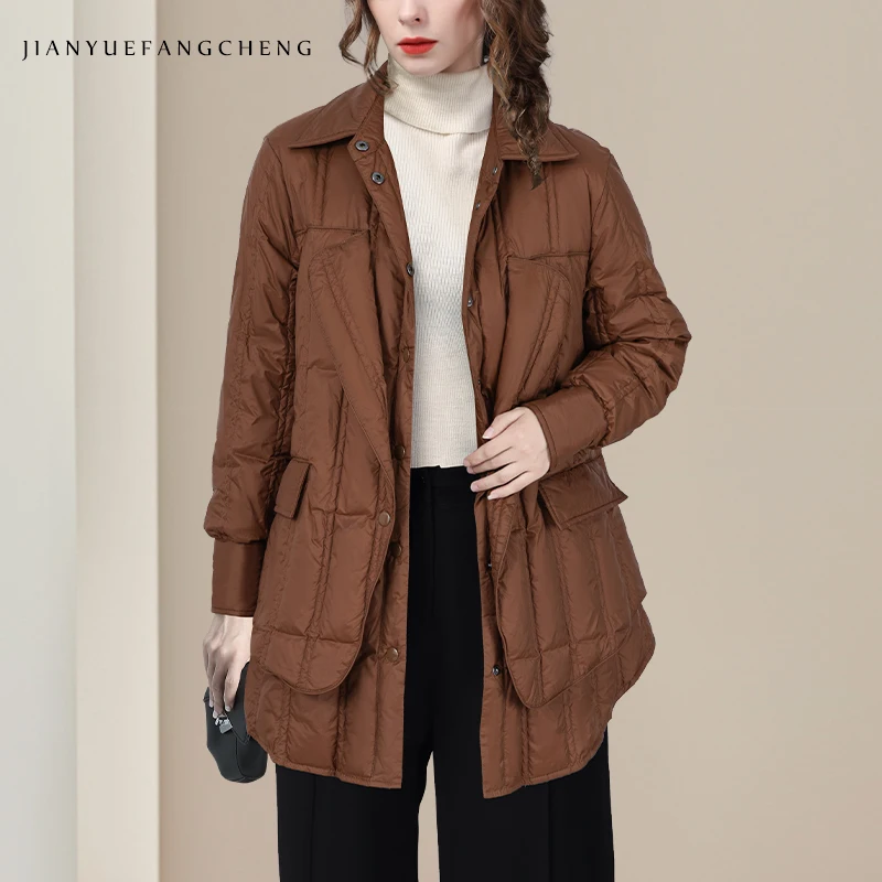 Fashion Brown Long Women' Winter Down Jacket Warm Thicken Lightweight White Duck Down Padded Puffer Coat Female Winter Top
Fashion Brown Long Women' Winter Down Jacket Warm Thicken Lightweight White Duck Down Padded Puffer Coat Female Winter Top
