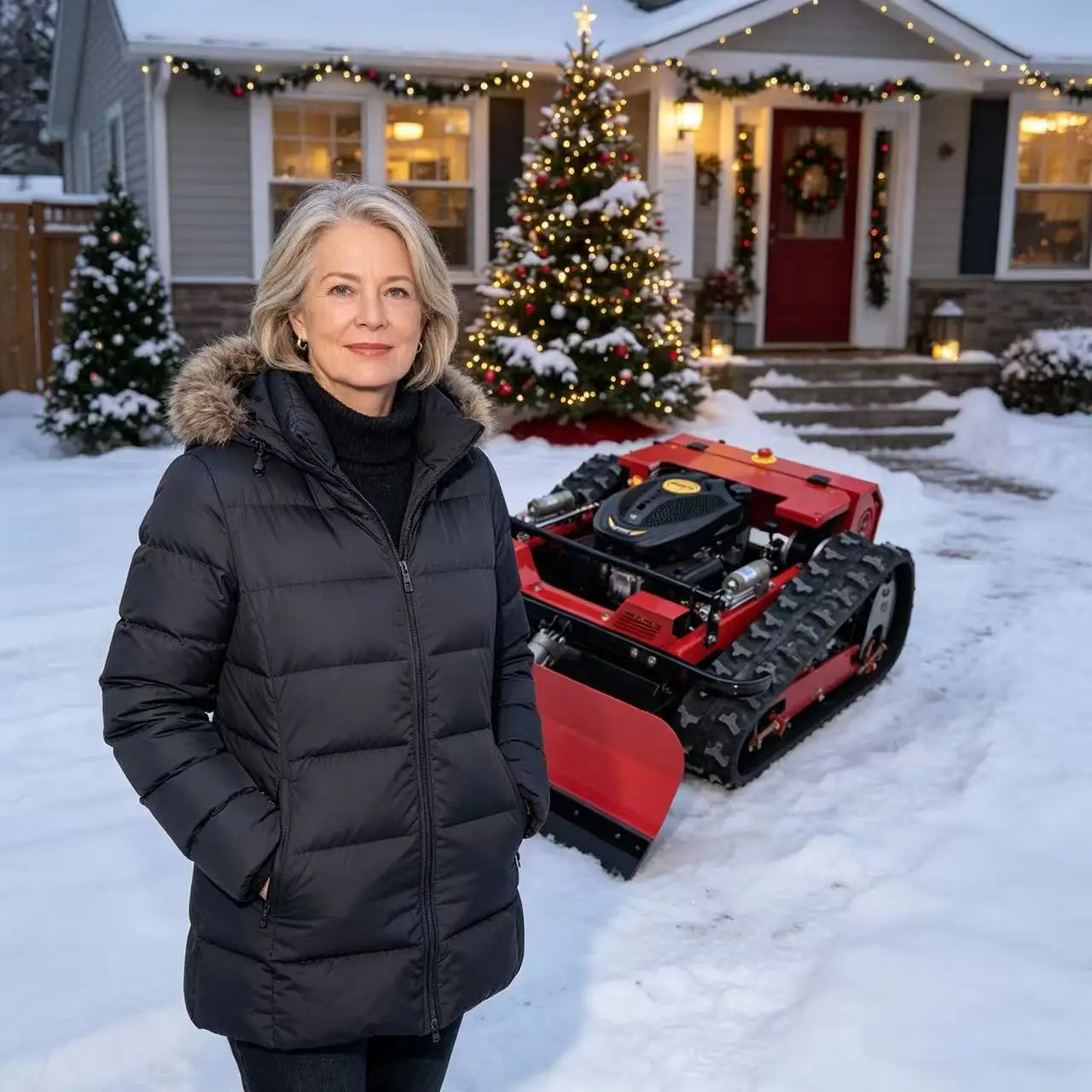 Factory-direct remote tracked zero-turn mower, 550mm cutting width, with snow shovel, low cost and smart remote control.
Factory-direct remote tracked zero-turn mower, 550mm cutting width, with snow shovel, low cost and smart remote control.