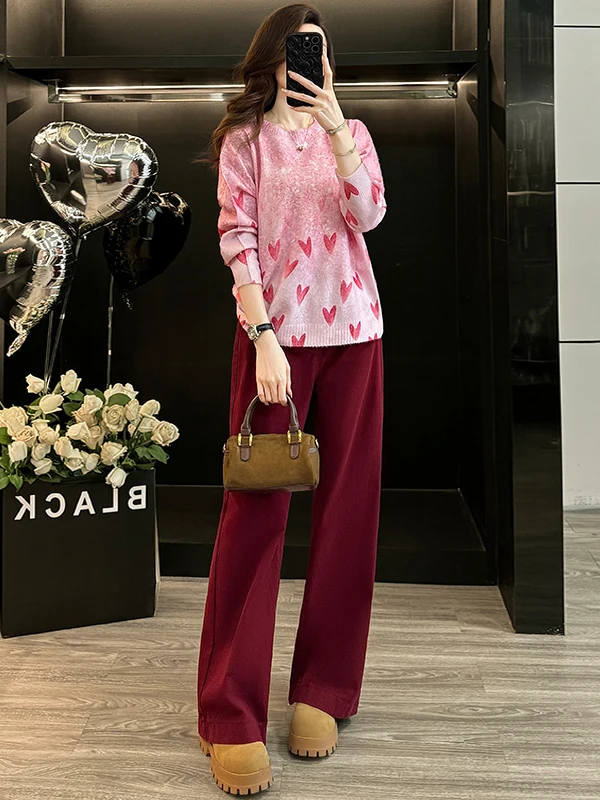 Spring New Style Women's Long Sleeve T-Shirt Wide Leg Jeans Two Piece Set Fashionable Anti-Aging Pink Casual Sportswear
Spring New Style Women's Long Sleeve T-Shirt Wide Leg Jeans Two Piece Set Fashionable Anti-Aging Pink Casual Sportswear