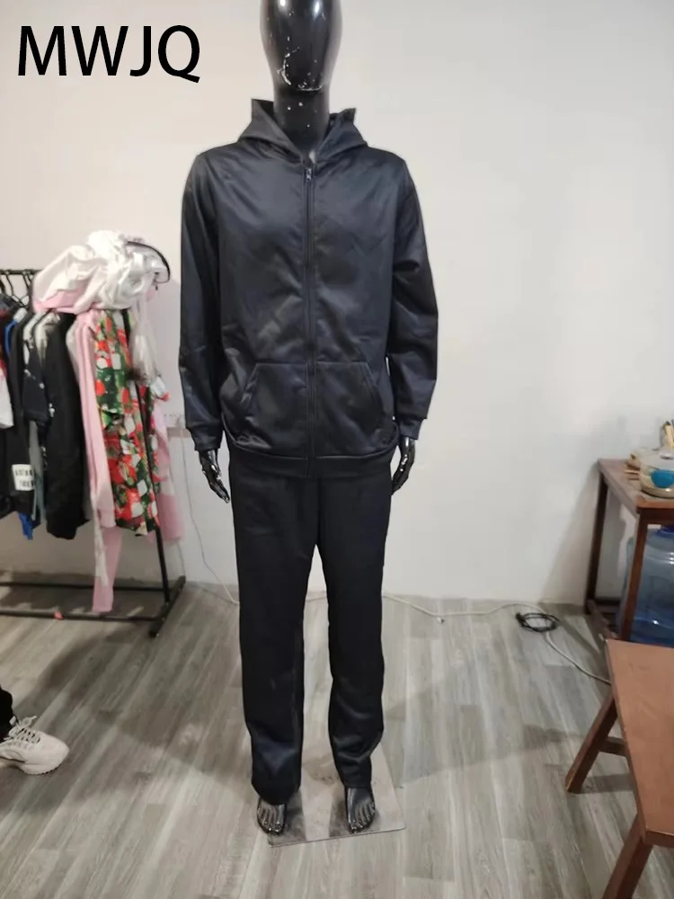 MWJQ Male American Autumn Fashion Sets New Solid Color High Street Zipper Hooded Sweatershirt Women Couple Loose Pants 010178
MWJQ Male American Autumn Fashion Sets New Solid Color High Street Zipper Hooded Sweatershirt Women Couple Loose Pants 010178