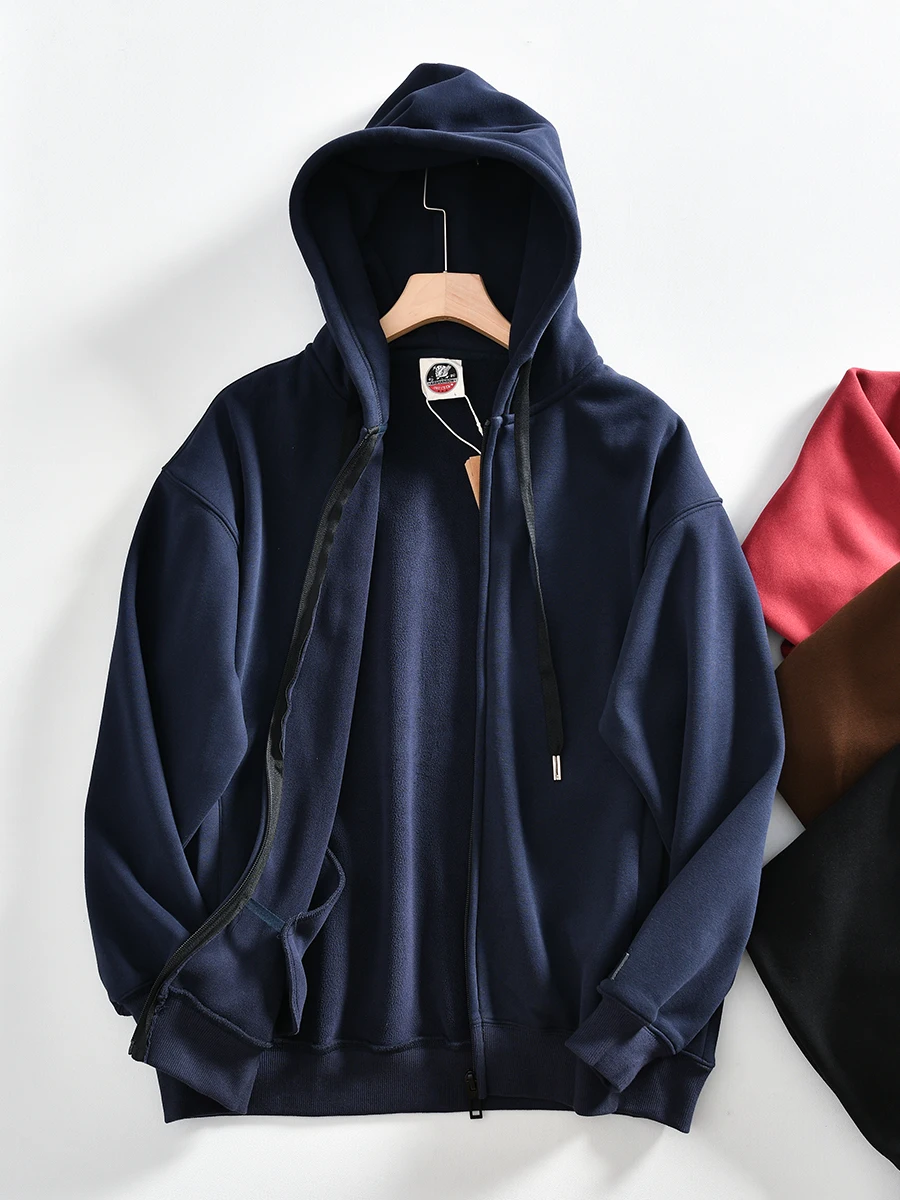 Men's American Style Fleece Lined Thickened Hooded Open Cardigan Sweatshirt Jacket Autumn Winter Casual Sportswear HK Order
Men's American Style Fleece Lined Thickened Hooded Open Cardigan Sweatshirt Jacket Autumn Winter Casual Sportswear HK Order