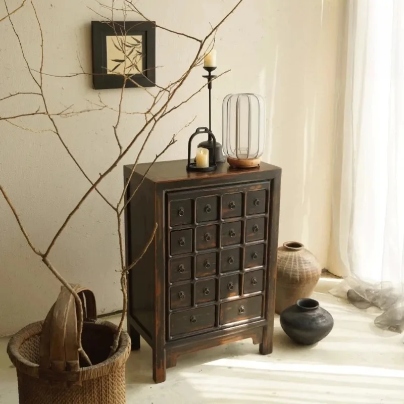 New Chinese-style retro living room entrance wine cabinet storage storage home dining side integrated against the wall
New Chinese-style retro living room entrance wine cabinet storage storage home dining side integrated against the wall