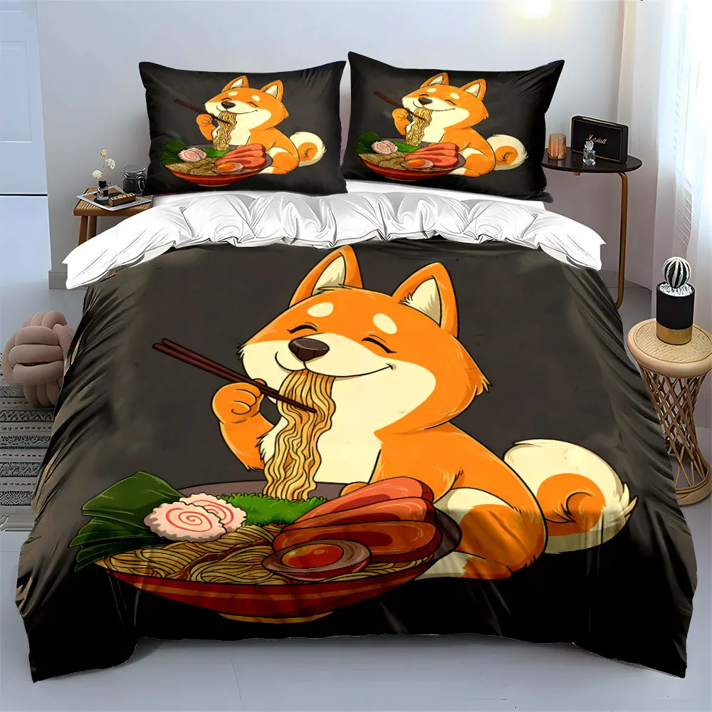 "Cartoon Dog Eating Ramen Set" Soft Comfortable Duvet Cover Bedding Set Included 1*Duvet Cover & 2*Pillowcases, gift
"Cartoon Dog Eating Ramen Set" Soft Comfortable Duvet Cover Bedding Set Included 1*Duvet Cover & 2*Pillowcases, gift