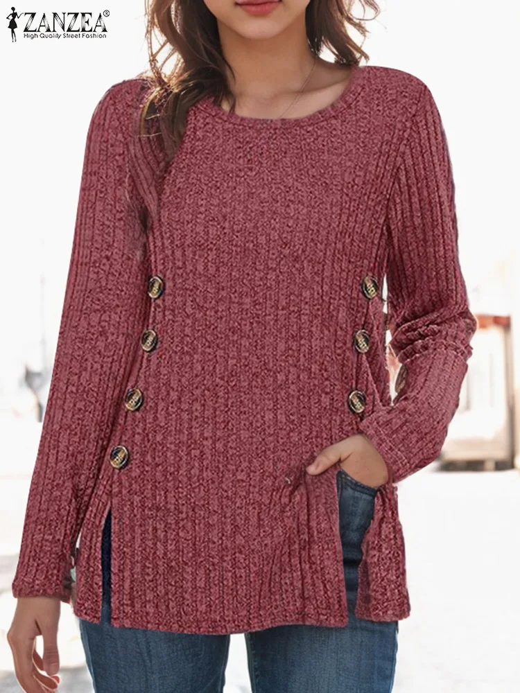 ZANZEA Fashion Knitted Ribbed T-Shirt Woman Autumn O-Neck Solid Color Long Sleeve Tops Blusas Mujer Elegant Casual Blouse
ZANZEA Fashion Knitted Ribbed T-Shirt Woman Autumn O-Neck Solid Color Long Sleeve Tops Blusas Mujer Elegant Casual Blouse