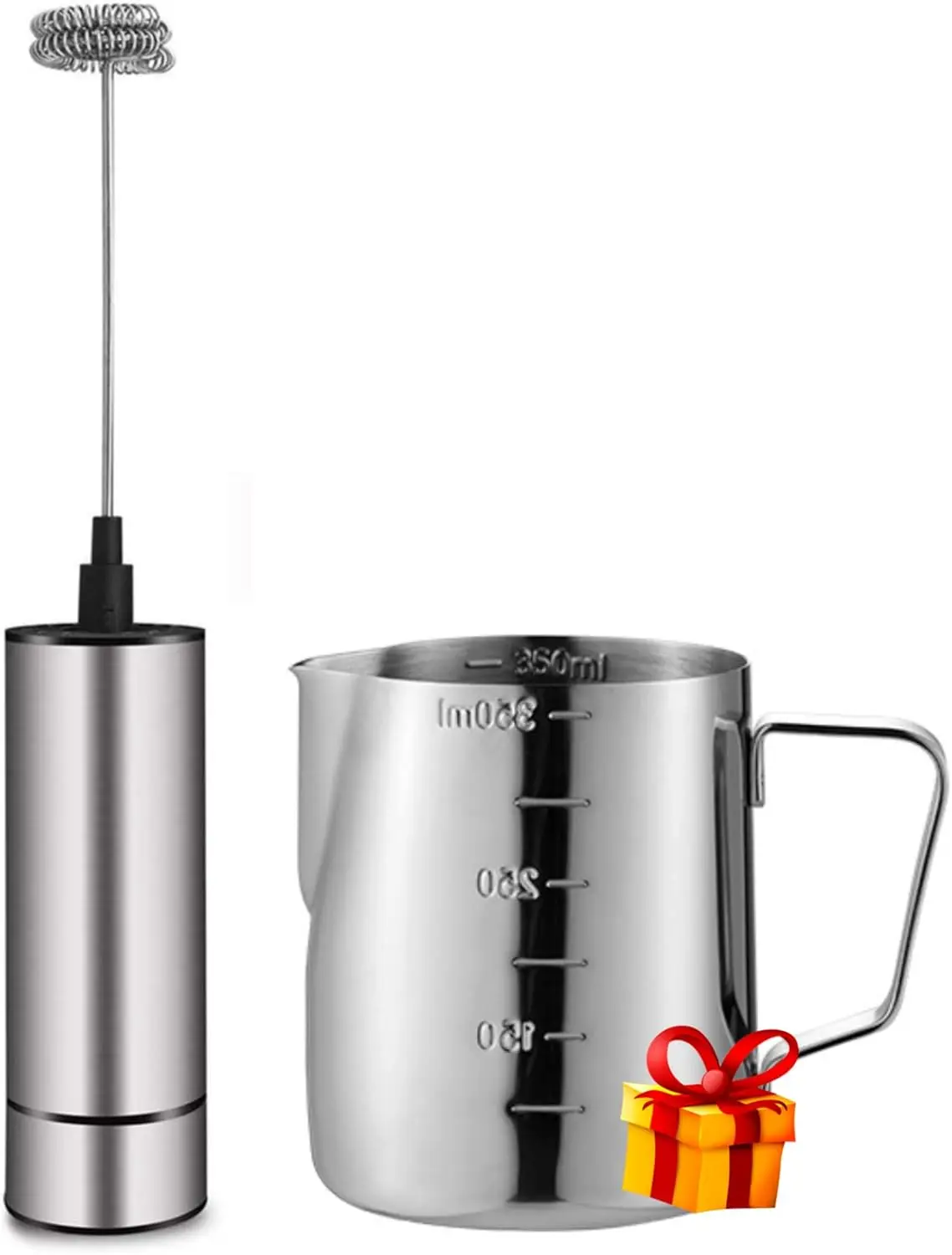 Handheld Milk Frother, Battery Operated Coffee Foamer for Latte, Cappuccino, Hot Chocolate, Stainless Steel, 12s Fast Frothing
Handheld Milk Frother, Battery Operated Coffee Foamer for Latte, Cappuccino, Hot Chocolate, Stainless Steel, 12s Fast Frothing
