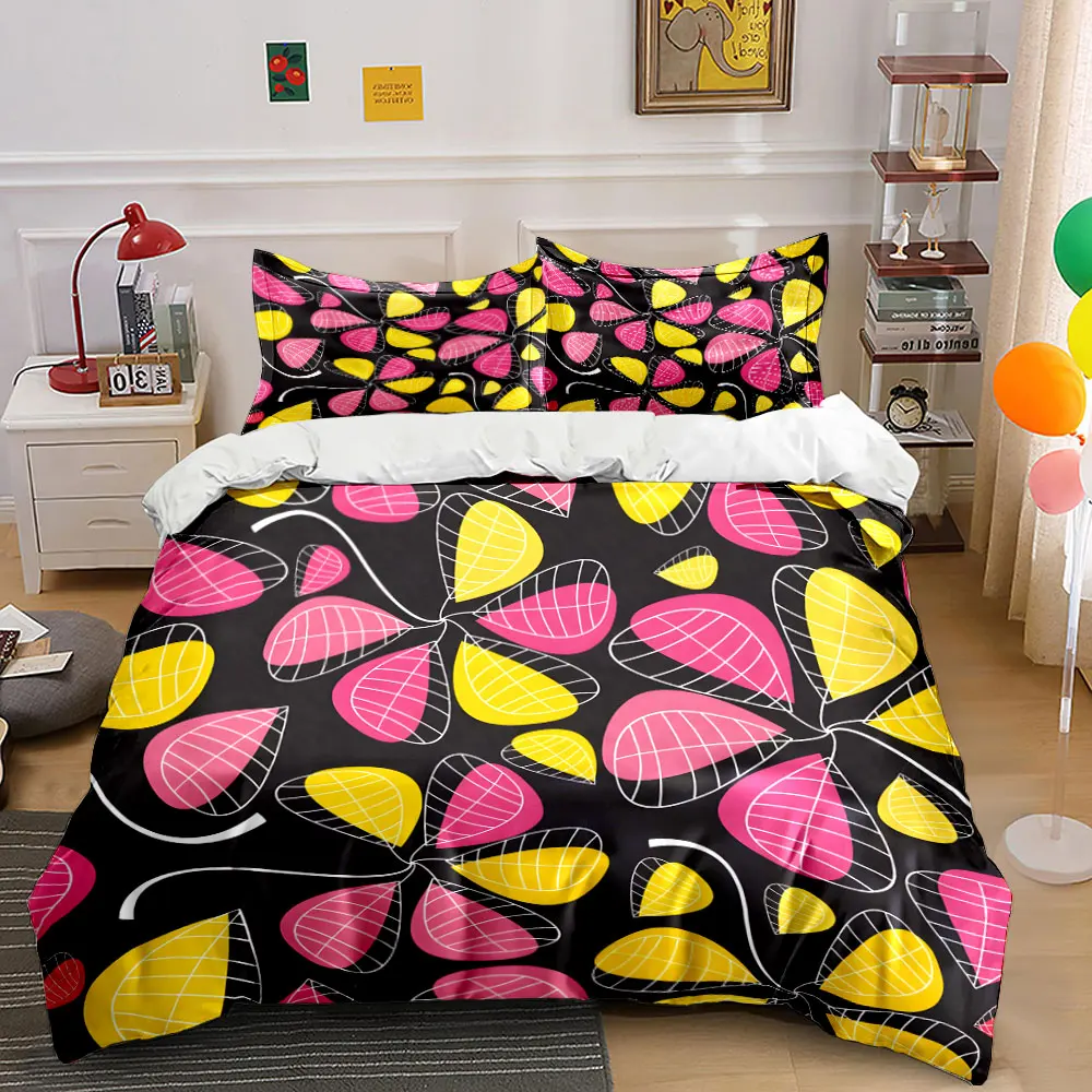 Colorful leaf pattern on black background Bedding Set 1 Duvet Cover 2 Pillowcases for Adult and Children Luxury Gift Full Size
Colorful leaf pattern on black background Bedding Set 1 Duvet Cover 2 Pillowcases for Adult and Children Luxury Gift Full Size