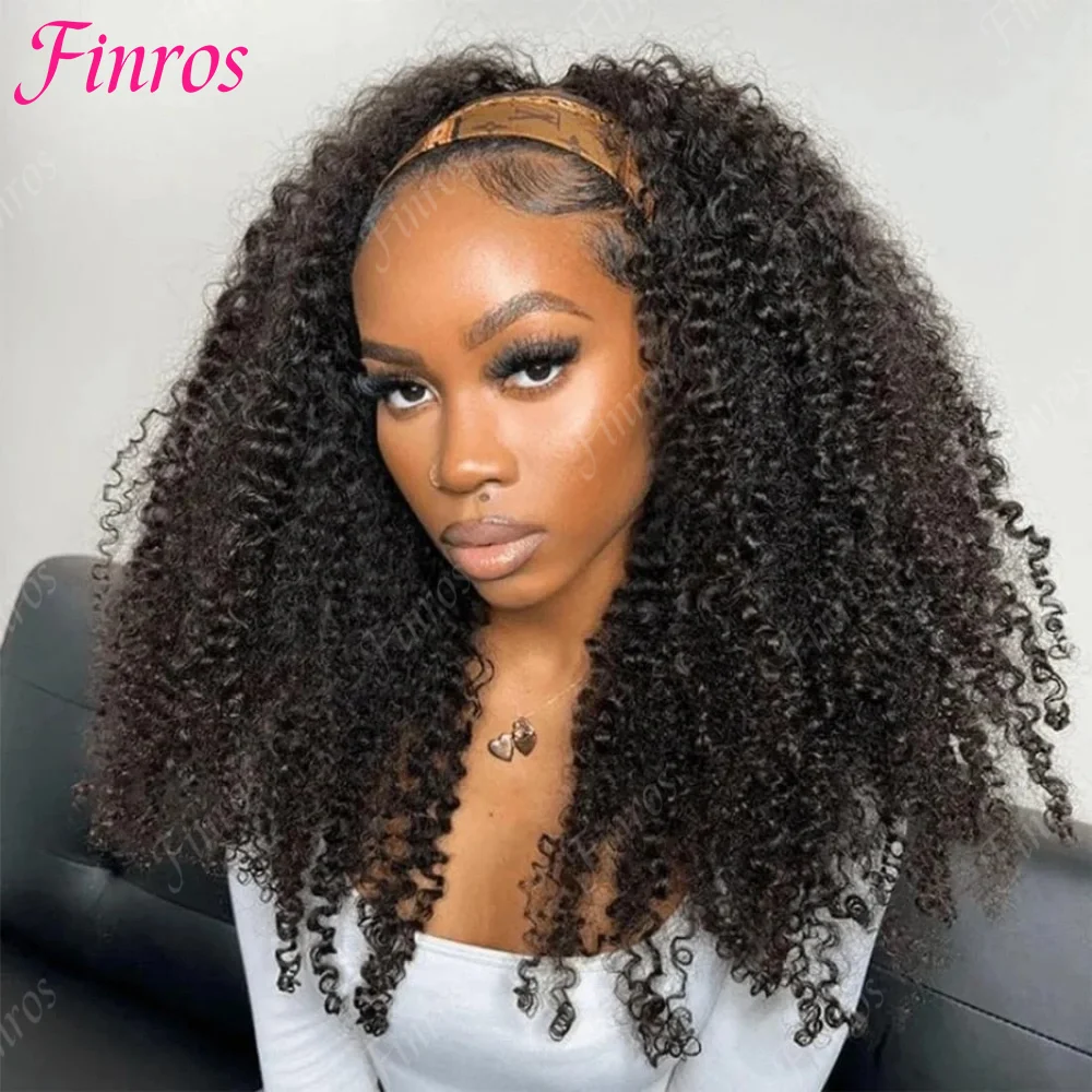 Headband Wig Kinky Curly Human Hair None Lace Front Wig Machine Made Wigs Glueless Kinky Curly Hair Headband Half Wigs for Women
Headband Wig Kinky Curly Human Hair None Lace Front Wig Machine Made Wigs Glueless Kinky Curly Hair Headband Half Wigs for Women