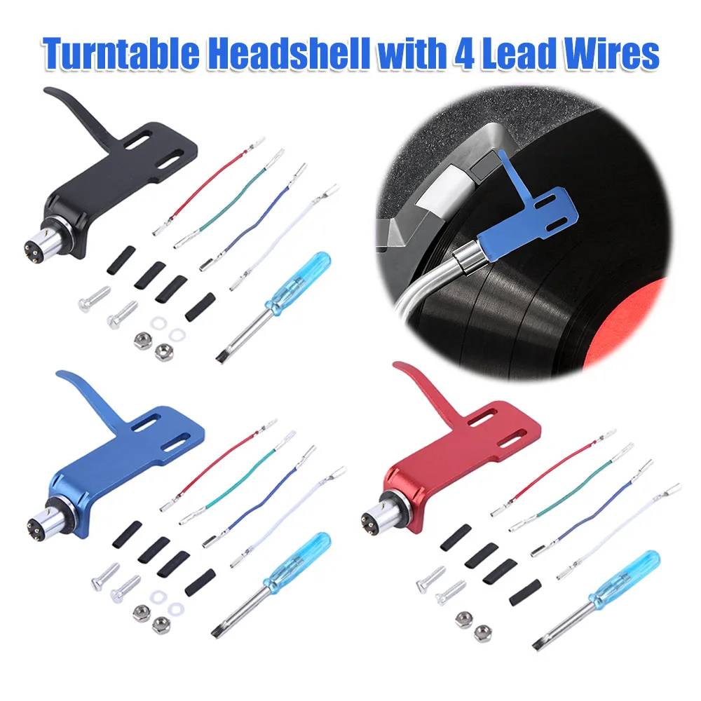 Universal Phono Headshell with 4 Lead Wires Cartridge Headshell Aluminum Alloy for LP Vinyl Pickup Record Player Phonograph
Universal Phono Headshell with 4 Lead Wires Cartridge Headshell Aluminum Alloy for LP Vinyl Pickup Record Player Phonograph