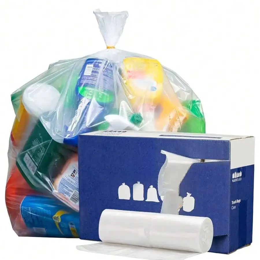 Clear Heavy Duty Trash Bags 40x46 Inch 1.2 Mil 40-45 Gallon Garbage Can Liners 100 Count
Clear Heavy Duty Trash Bags 40x46 Inch 1.2 Mil 40-45 Gallon Garbage Can Liners 100 Count