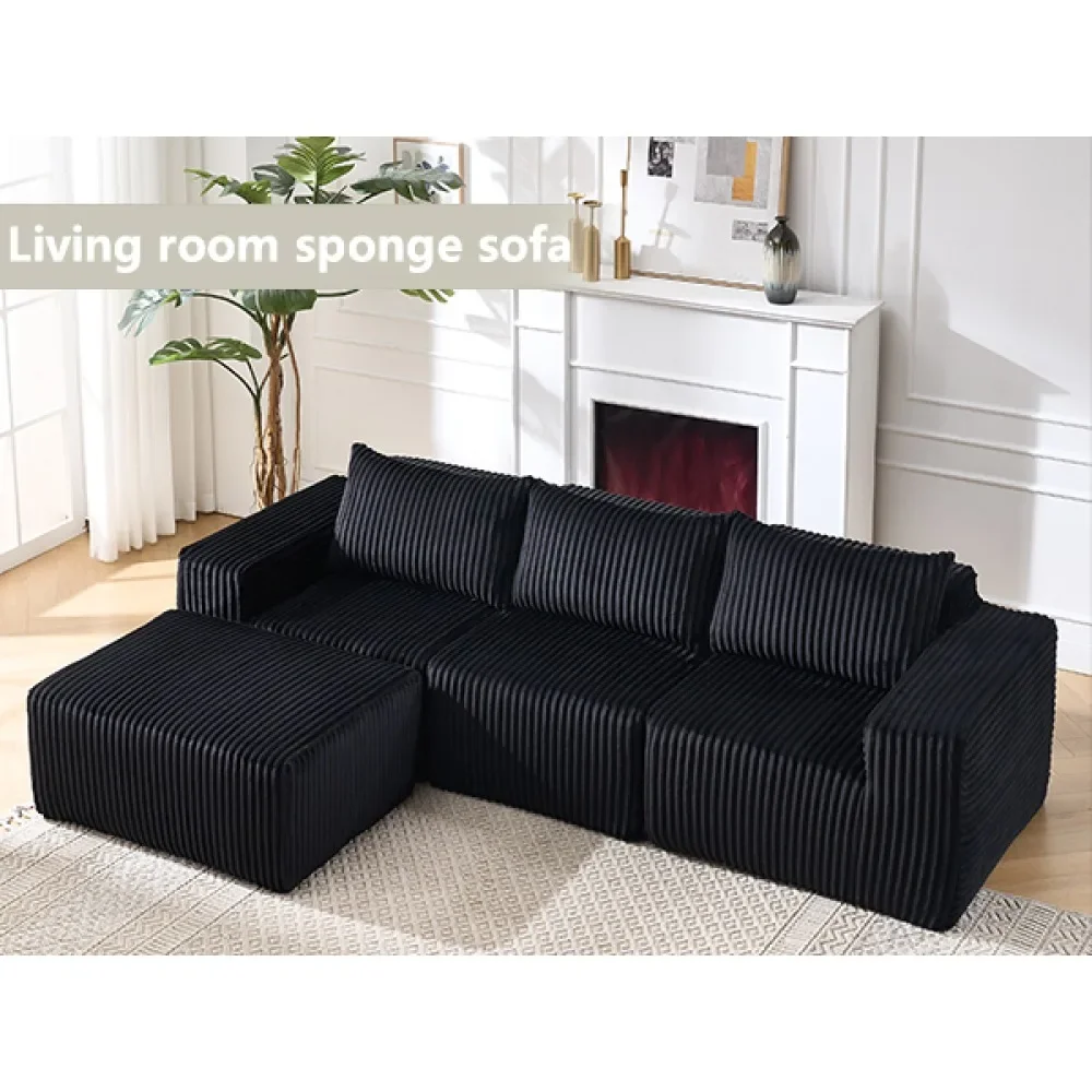 Minimalist Modular Sectional Sofa, L-Shape Upholstered Cloud Couch with Deep Seats, Right Facing Chaise for Living Room
Minimalist Modular Sectional Sofa, L-Shape Upholstered Cloud Couch with Deep Seats, Right Facing Chaise for Living Room