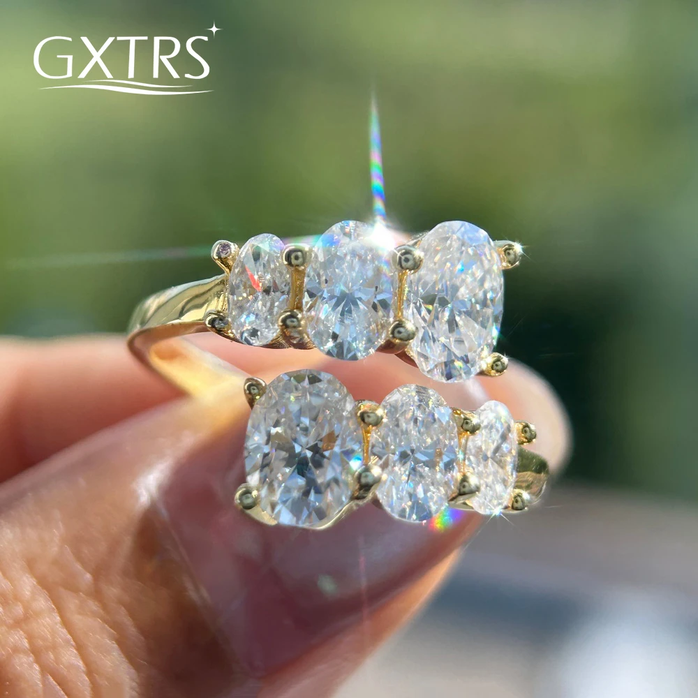 GXTRS 3.6CTTW Oval Cut Full Moissanite Rings For Women 925 Sterling Silver Lab Diamond Wedding Band 18K Plated Jewelry Certified
GXTRS 3.6CTTW Oval Cut Full Moissanite Rings For Women 925 Sterling Silver Lab Diamond Wedding Band 18K Plated Jewelry Certified