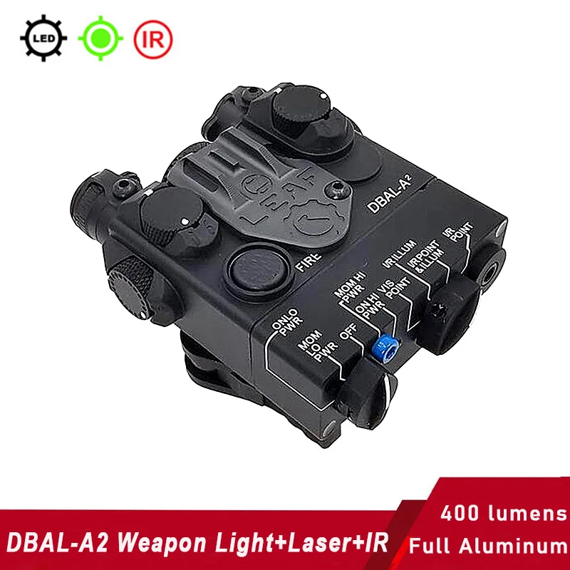 Tactical DBAL-A2 IR Illumination Visible Green Laser Hunting Rifle LED Scout Light 400 Lumens Ultra Output Flashlight Aluminum
Tactical DBAL-A2 IR Illumination Visible Green Laser Hunting Rifle LED Scout Light 400 Lumens Ultra Output Flashlight Aluminum