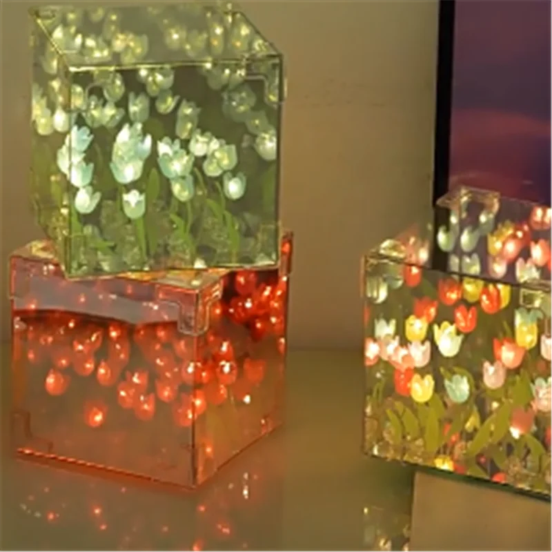 Creative DIY Mini Gift Attractive Light Ornament Handmade 3D Tulip Sea Night Lamp Mirror Design
Creative DIY Mini Gift Attractive Light Ornament Handmade 3D Tulip Sea Night Lamp Mirror Design