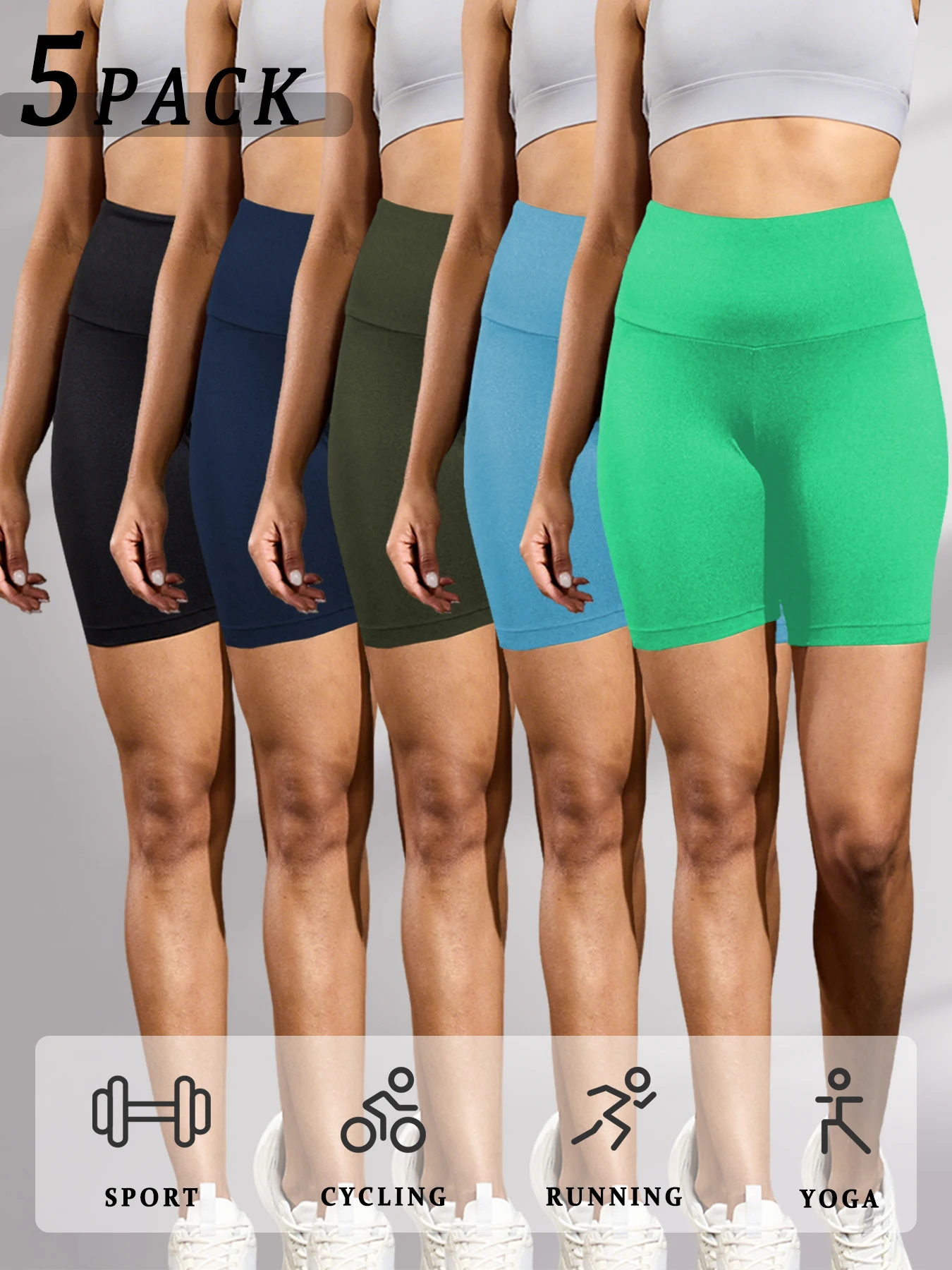 5 pack Women's High Waisted Biker Shorts Super Soft Tummy Control Workout Yoga Running Athletic Push Up Gym Fitness
5 pack Women's High Waisted Biker Shorts Super Soft Tummy Control Workout Yoga Running Athletic Push Up Gym Fitness
