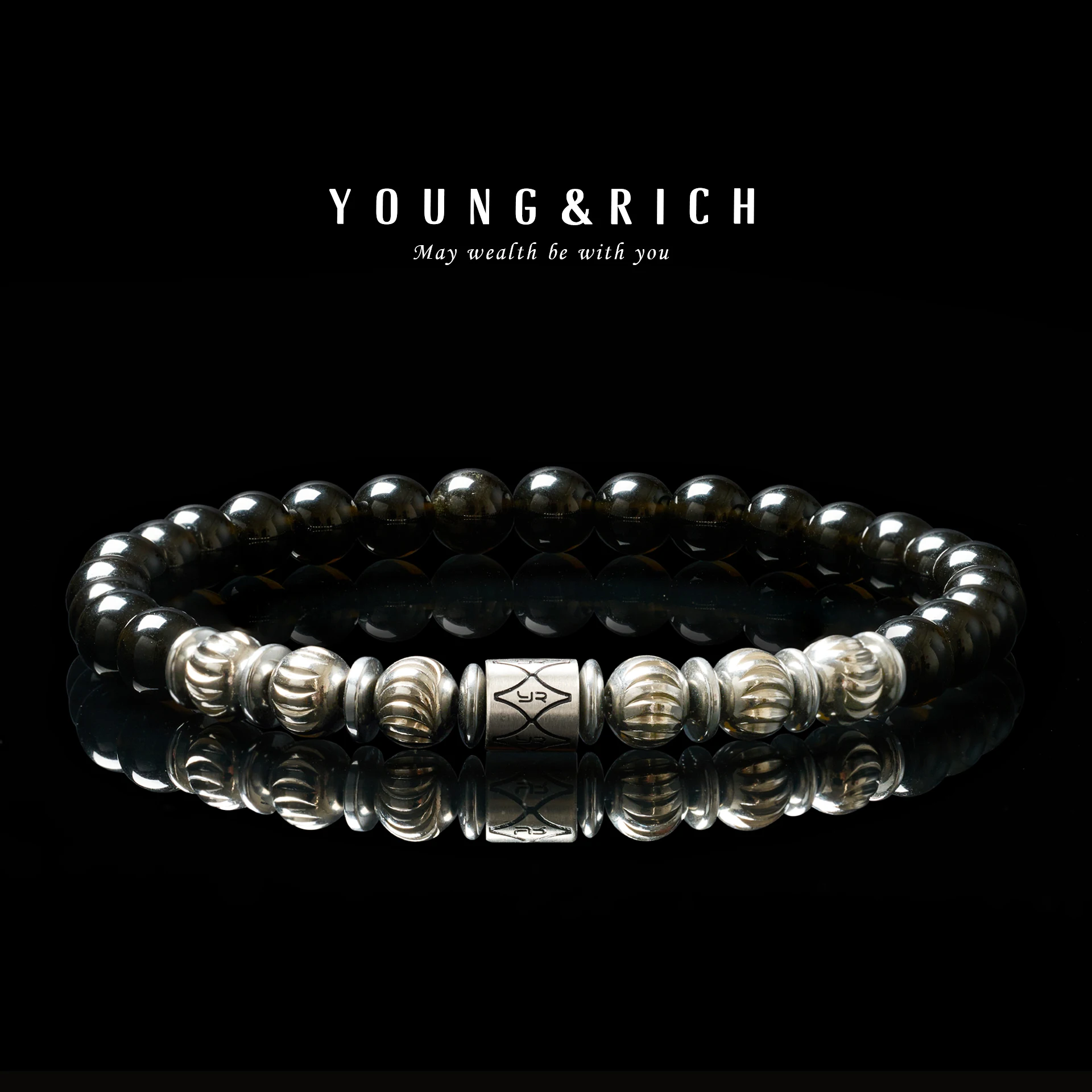 YOUNG&RICH Men's Black Obsidian Round Beaded Bracelet Vintage Gothic Silver Tone Stretch Stackable Jewelry
YOUNG&RICH Men's Black Obsidian Round Beaded Bracelet Vintage Gothic Silver Tone Stretch Stackable Jewelry