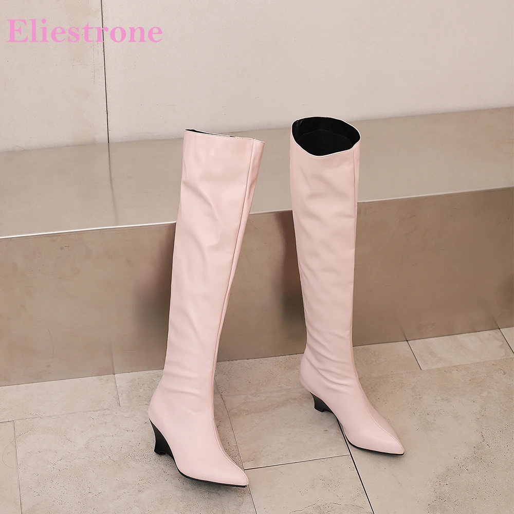 2025 Новые зимние гламурные розовые коричневые женские сапоги выше колена с острым носком на высоком каблуке Женские туфли плюс большой размер 11 43 45 48
2025 Новые зимние гламурные розовые коричневые женские сапоги выше колена с острым носком на высоком каблуке Женские туфли плюс большой размер 11 43 45 48