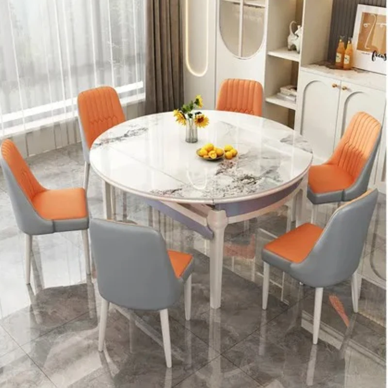 Угловой круглый современный обеденный стол, стулья, выдвижная консоль, роскошный дизайнерский обеденный стол, кухонный салон, Muebles, модная мебель
Угловой круглый современный обеденный стол, стулья, выдвижная консоль, роскошный дизайнерский обеденный стол, кухонный салон, Muebles, модная мебель