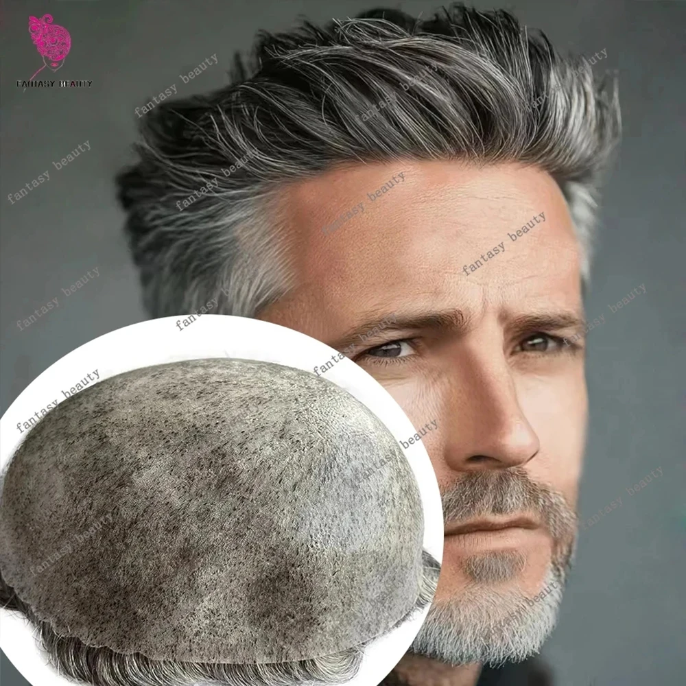 Super Durable Grey 30mm Wavy Men's Toupee Brown 4# Grey Human Hair Prosthesis Capillary System Top Quality Cheape Thin PU Base
Super Durable Grey 30mm Wavy Men's Toupee Brown 4# Grey Human Hair Prosthesis Capillary System Top Quality Cheape Thin PU Base