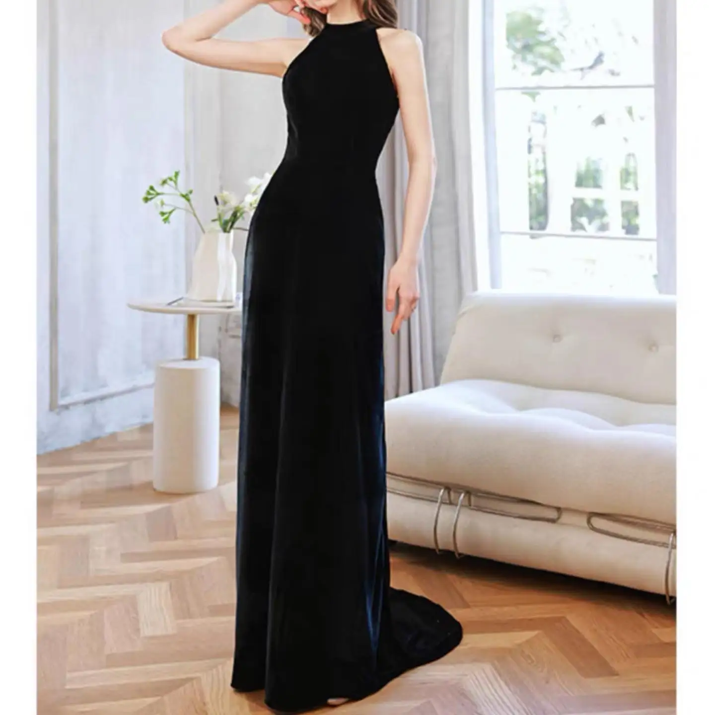 Customized Classic Velvet 3D Bow Evening Dresses Temperament Halter Sleeveless Cocktail Dress Custom Size Special Occa
Customized Classic Velvet 3D Bow Evening Dresses Temperament Halter Sleeveless Cocktail Dress Custom Size Special Occa
