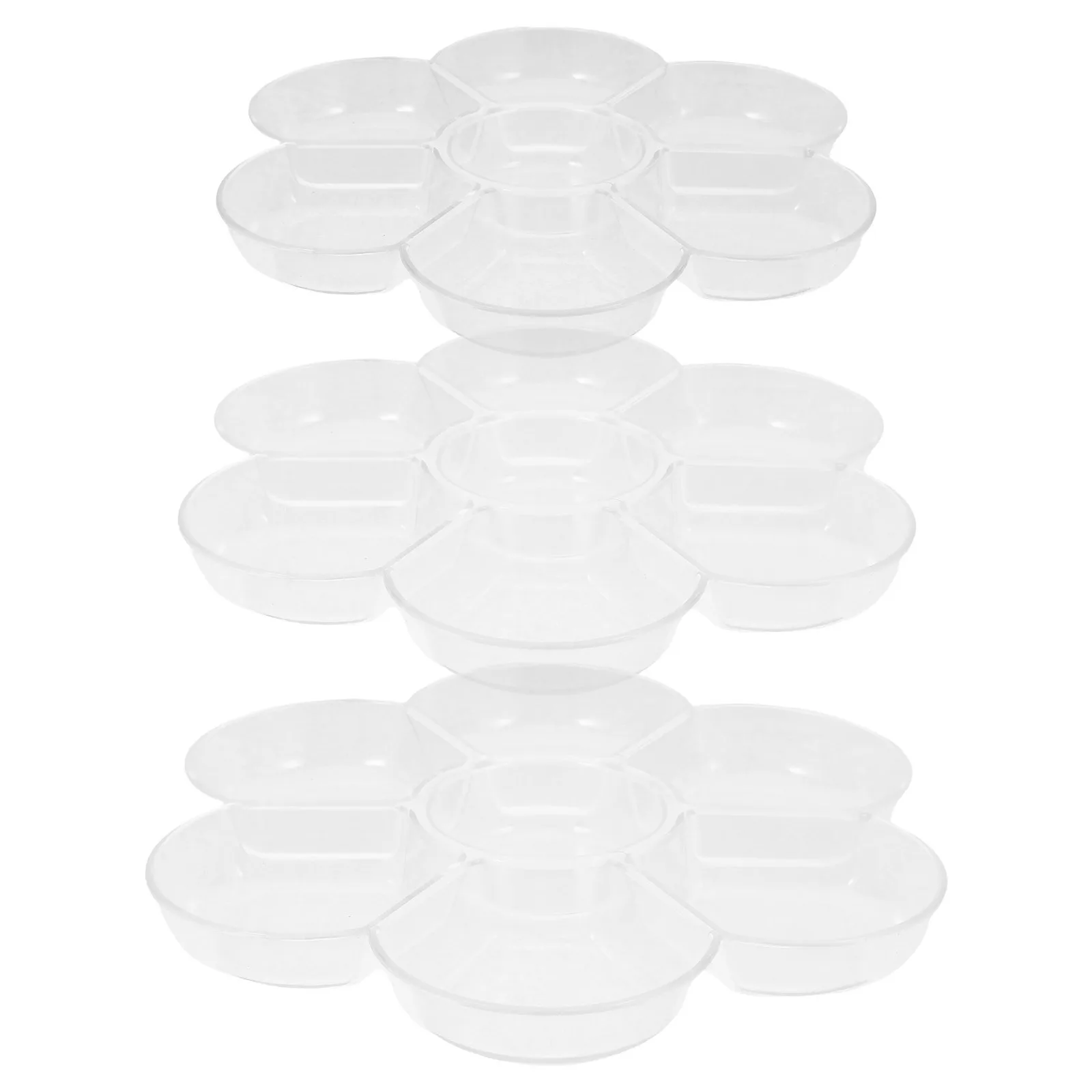 3Pcs Clear Transparent Paint 7-Compartment Plastic Mixing Trays Ideal for Watercolor Acrylic Oil Art Students 
3Pcs Clear Transparent Paint 7-Compartment Plastic Mixing Trays Ideal for Watercolor Acrylic Oil Art Students