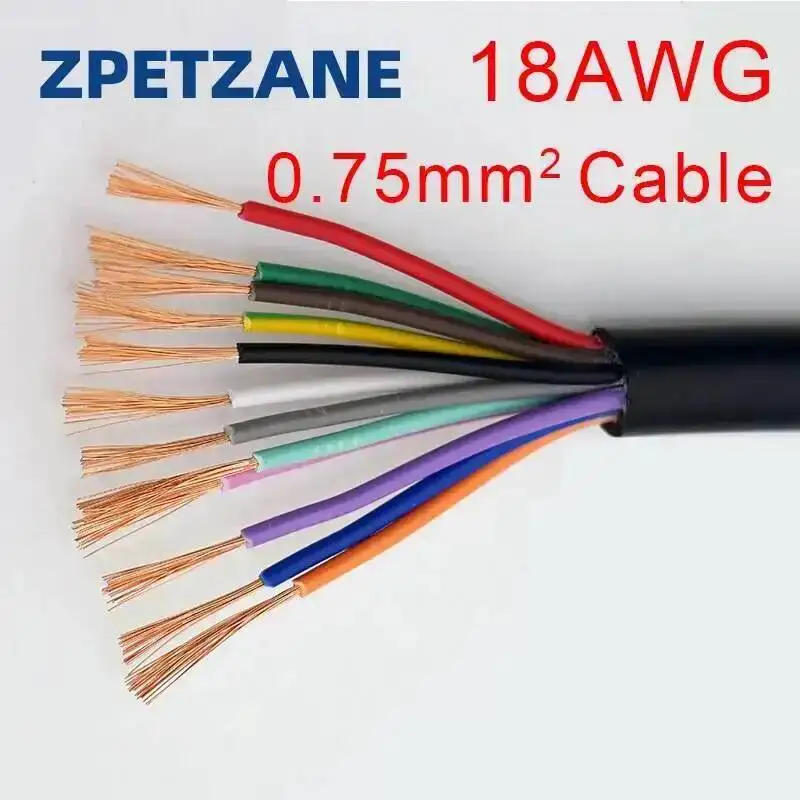 18AWG 0.75mm2 RVV Black Cable Wiring 2/3/4/5/6/7/8/10/12/16/20 Multi Core Wiring Pins Control Signal Wire
18AWG 0.75mm2 RVV Black Cable Wiring 2/3/4/5/6/7/8/10/12/16/20 Multi Core Wiring Pins Control Signal Wire
