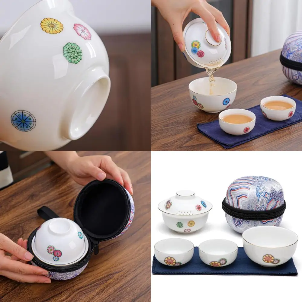 Портативный китайский чайный набор из белого фарфора (гайвань) для путешествий и домашнего использования
Портативный китайский чайный набор из белого фарфора (гайвань) для путешествий и домашнего использования