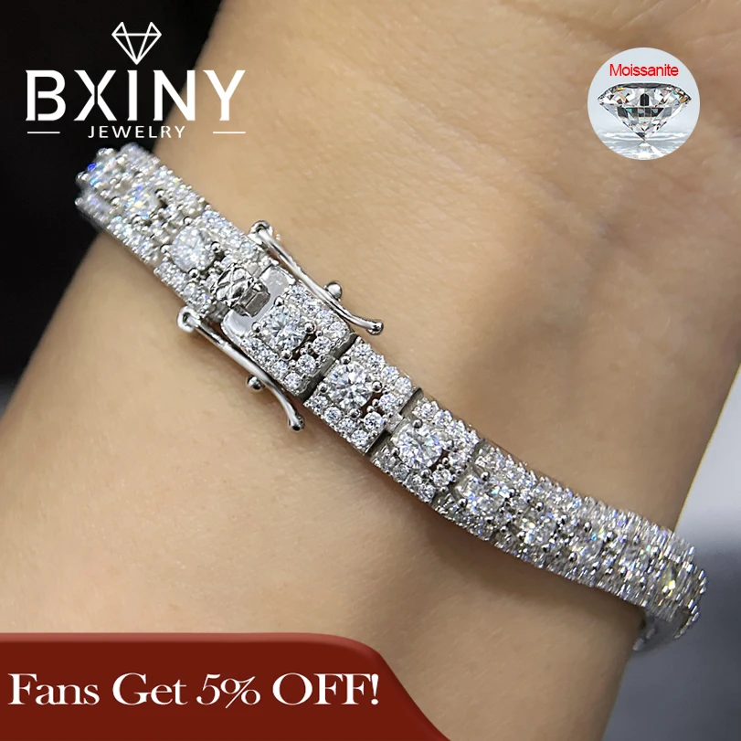 BXINY All Moissanite Bracelets 100% S925 Silver GRA Certified Lab Diamonds for Women Men Engagement Wedding Luxury Jewelry Gifts
BXINY All Moissanite Bracelets 100% S925 Silver GRA Certified Lab Diamonds for Women Men Engagement Wedding Luxury Jewelry Gifts